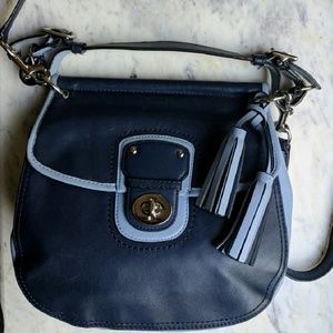 Coach Willis Navy & Baby Blue Satchel Crossbody